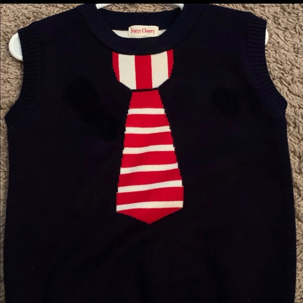 Happy Cherry 3T Navy Sweater Vest